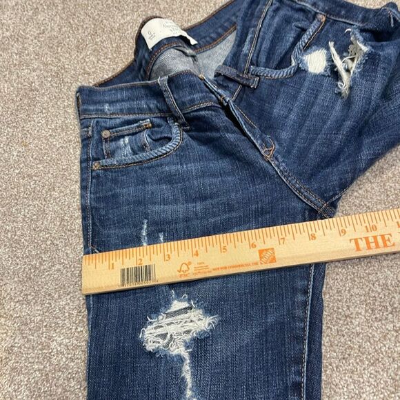 Abercrombie & Fitch womens distress skinny jeans sz 0 25x31 blue jeans denim - Picture 6 of 12